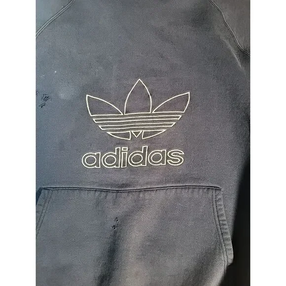 Vintage Adidas Trefoil Faded Distressed Hoodie Sweatshirt Vintage Adidas Trefoil Faded Distressed Hoodie Sweatshirt